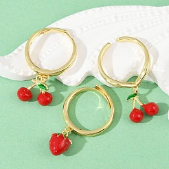 Латунные эмалевые открытые манжеты для женщин RJEW-U057-08G