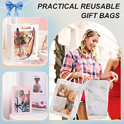 Складные подарочные пакеты из бумаги с мраморным принтом ABAG-WH0038-53