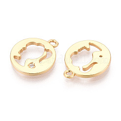 Латунные микропаве прозрачные подвески с фианитом KK-T078-09G-01