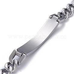 Устойчивые к потускнению религиозные браслеты из нержавеющей стали 304 кубинские звенья цепи&nbsp;LS-BJEW-P263-H01-P