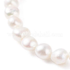 女性用合成ハウライトチップとナチュラルパールストレッチブレスレット  内径：1-7/8インチ（4.9cm）&nbsp;BJEW-JB07654-02