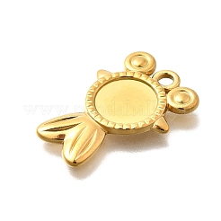Cabochon-Fassungen für Anhänger aus Edelstahl 304&nbsp;STAS-E545-04E-G