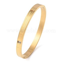 My Forever Armreifen aus 304er Edelstahl mit Mikropavé-Zirkonia-Fassung und Scharnierverschluss für Damen&nbsp;BJEW-B161-12G-01