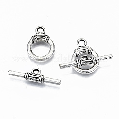 チベット風マンテル  リング  カドミウムフリー＆鉛フリー  アンティークシルバー  リング：20x14x3mm  穴：2mm  バー：27x8x3.5mm  穴：2mm  約340 / 1000 Gにセッティング&nbsp;TIBE-N011-041AS-RS