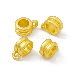 ラックメッキ合金チューブベイル  カドミウムフリー＆鉛フリー＆ニッケルフリー  リング  マットゴールドカラー  9.5x4x7mm  穴：1.6mm  内径：4mm&nbsp;FIND-G045-72MG