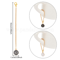 Плоские круглые подвески из эмалевого сплава с буквами&nbsp;AJEW-AB00184-07