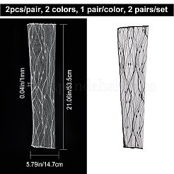 2 пара 2-х цветных элегантных рукавов из полиэстерового кружева с узором в виде молнии&nbsp;AJEW-CP0001-42