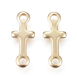 イオンプレーティング（IP）304ステンレス鋼リンクコネクター  横クロス  ゴールドカラー  18x7x1.5mm  穴：2mm&nbsp;LS-STAS-P108-02G