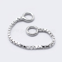変色防止ロジウムメッキ スターリングシルバーベネチアンチェーン925本  プラチナ  30x0.65mm  穴：1mm&nbsp;STER-K171-10P