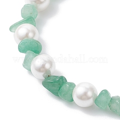 3 bracciale con perline rotonde in scaglie di pietre preziose naturali e conchiglie di vetro&nbsp;BJEW-JB12317