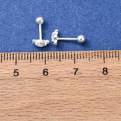 Серьги-гвоздики Candy 925 из стерлингового серебра с микропаве из прозрачных кубических цирконий&nbsp;EJEW-K317-14G