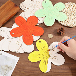 Подвески из необработанных деревянных цветов AJEW-WH0270-733