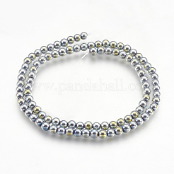 Electroplate non magnetici ematite sintetico fili di perline&nbsp;G-I200-02-4mm