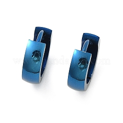 304ステンレススチール研磨効果フープピアス  イオンプレーティング（ip）  ブルー  13x4mm&nbsp;EJEW-M001-29C-B
