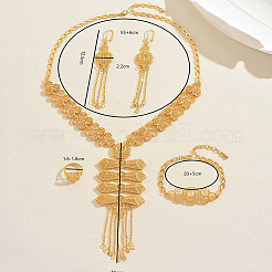 Комплекты из полых геометрических браслетов с кисточками из сплава в ближневосточном стиле для женщин QG4833