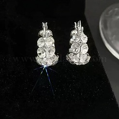 Серьги-кольца из латуни и хрустальных страз&nbsp;FS-WG0779A-01