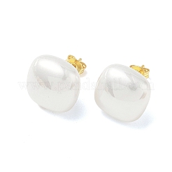 Boucles d'oreilles puces en laiton et plastique ABS imitation perle pour femmes&nbsp;PL-CBA760A-03B-G02