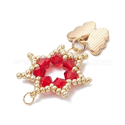 Подвески-цветы из стеклянных бусинок&nbsp;PALLOY-MZ00623-04