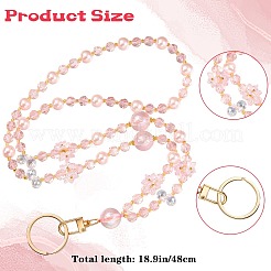 Glas- und Acrylperlen Kartenhalter Umhängeband Kette&nbsp;HJEW-SZ00077
