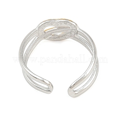 304ステンレススチールカフオープンリング  混合図形  本金メッキ&ステンレススチールカラー  18mm  7~19.5 mm幅&nbsp;SA-CBA9AC8-04C-G