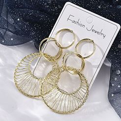 Серьги-гвоздики из сплава и железа EJEW-M075-06G