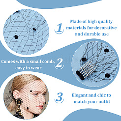 Nylon Fascinator Mesh Gesichtsschleier&nbsp;OHAR-WH0034-09A-01