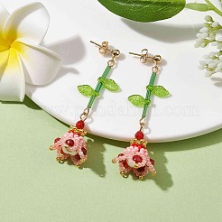 Серьги-гвоздики с подвесками из окрашенного натурального агата EJEW-MZ00125-01