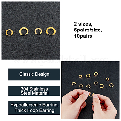 Серьги-кольца Huggie Hoop из нержавеющей стали 304 EJEW-UN0001-28G