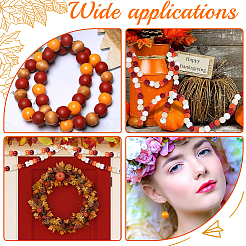 120шт 4 цвета окрашенные бусины из натурального дерева&nbsp;WOOD-SP0001-11A