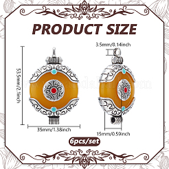 6 шт. подвески из цинкового сплава в этническом стиле с соединительной смолой&nbsp;FIND-PH0028-05B