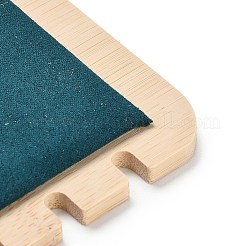 Подставка-органайзер для ожерелий L-образной формы из бамбука с одним отделением и бархатным ковриком.&nbsp;NDIS-F005-01C