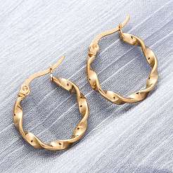 201 серьги-кольца из нержавеющей стали&nbsp;EJEW-A054-05C-G