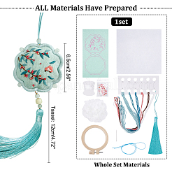 DIY вышивка в форме цветка саше кулон украшения наборы DIY-WH0033-57B