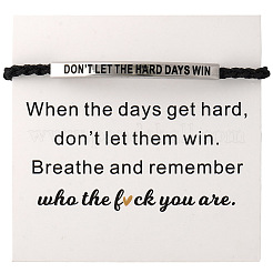 Не позволяйте трудным дням победить. Браслеты с мотивационной цитатой из нержавеющей стали 304.&nbsp;KL3907-2