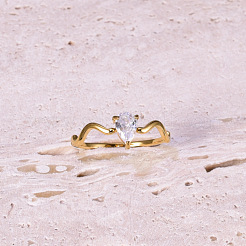 Кольца-капли из нержавеющей стали 304 с прозрачным кубическим цирконием для женщин&nbsp;FS-WG6614B-02