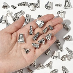 60 шт. 10 стиля тибетского стиля сплава и латуни и ccb пластиковых бусин конусы&nbsp;PALLOY-YW0003-28