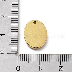 304ステンレスペンダント  オーバル クロスチャーム付き  ゴールドカラー  15.5x11.5x2mm  穴：1.2mm&nbsp;STAS-K271-01G