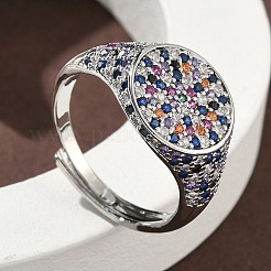 Манжеты из латуни с микро паве кубический цирконий для женщин RJEW-A069-13P