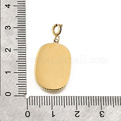 Овальная подвеска с цветком из нержавеющей стали 304 STAS-H202-40G