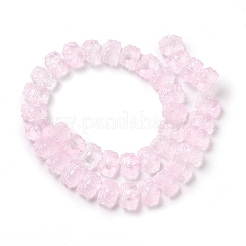 透明ガラスビーズ連売り  蓮  パールピンク  10x14x7mm  穴：0.8mm  約38個/連  14.17インチ（36cm）&nbsp;GLAA-F114-01C