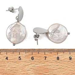 Ohrstecker mit natürlichen Keshi-Perlen&nbsp;EJEW-JE07133-02
