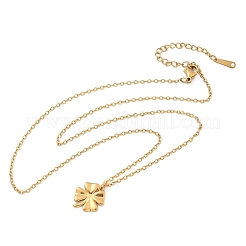 Ожерелья с подвесками из нержавеющей стали 304 с клевером&nbsp;NJEW-M109-01G