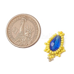 3色のガラスシードビーズティアドロップペンダント3個  ガラスビーズで  ミックスカラー  24x17x8mm  穴：0.8mm&nbsp;PALLOY-MZ00540