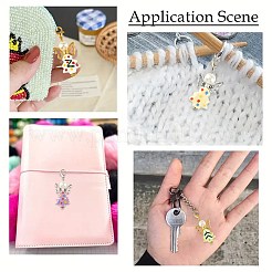 7 шт. 7-цветная подвеска в виде ангела из искусственного жемчуга ручной работы из фарфора и АБС-пластика в виде рождественской елки&nbsp;HJEW-FS00083