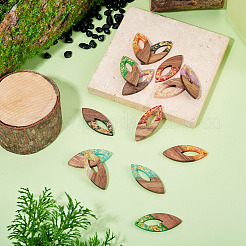 14 colgante de resina opaca y madera de nogal de 7 colores.&nbsp;RESI-TA0005-22