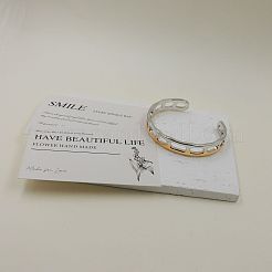 Bracelets manchettes bicolores en acier inoxydable 304 pour femmes&nbsp;WGC98AD-01