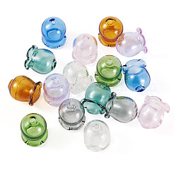 16 шт. двухцветные стеклянные бусины для изготовления колокольчиков&nbsp;GLAA-BY0001-04