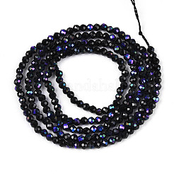 Нити бусин из натуральной черной шпинели с покрытием цвета AB G-T144-A07-03