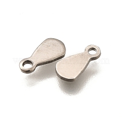 304ステンレススチール製刻印入りブランクタグチャーム  ティアドロップチャーム  ステンレス鋼色  8x4x1mm  穴：1.2mm&nbsp;STAS-F311-04P-03