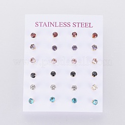 Серьги-гвоздики из нержавеющей стали 304 EJEW-I229-02G-A